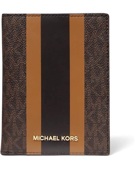 michael kors passport wallet bedford|Michael Kors Bedford Travel Medium Logo Stripe Passport Wallet .